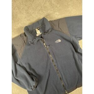 VTG The North Face Mens Zip up Navy/Black Long sleeve fleece Jacket Size XL